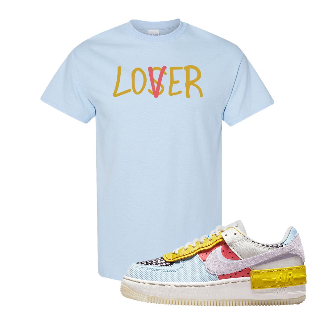 Air Force 1 Shadow Multi-Color T Shirt | Lover, Light Blue
