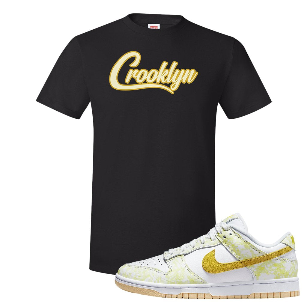 Yellow Strike Low Dunks T Shirt | Crooklyn, Black