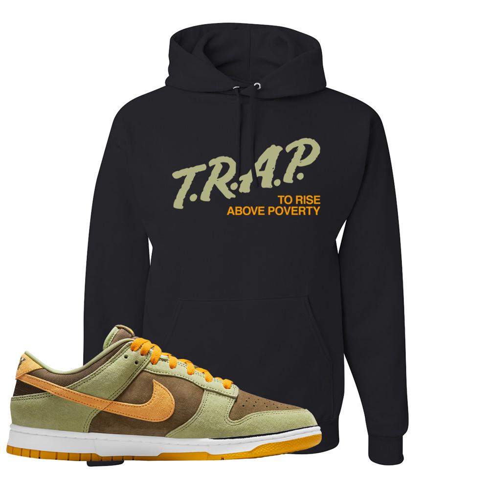 SB Dunk Low Dusty Olive Hoodie | Trap To Rise Above Poverty, Black