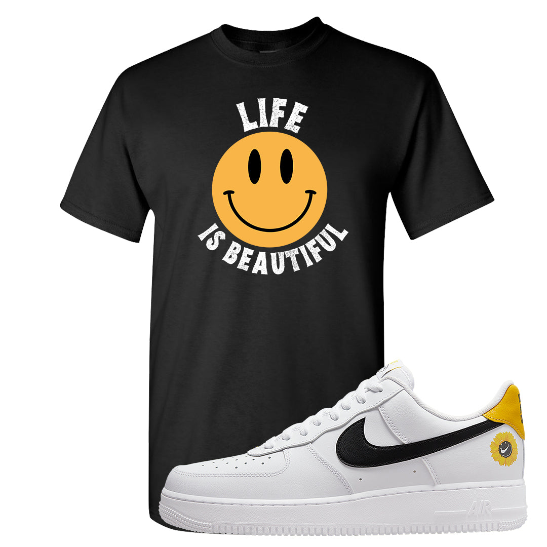 Have A Nice Day AF1s T Shirt | Smile Life Is Beautiful, Black