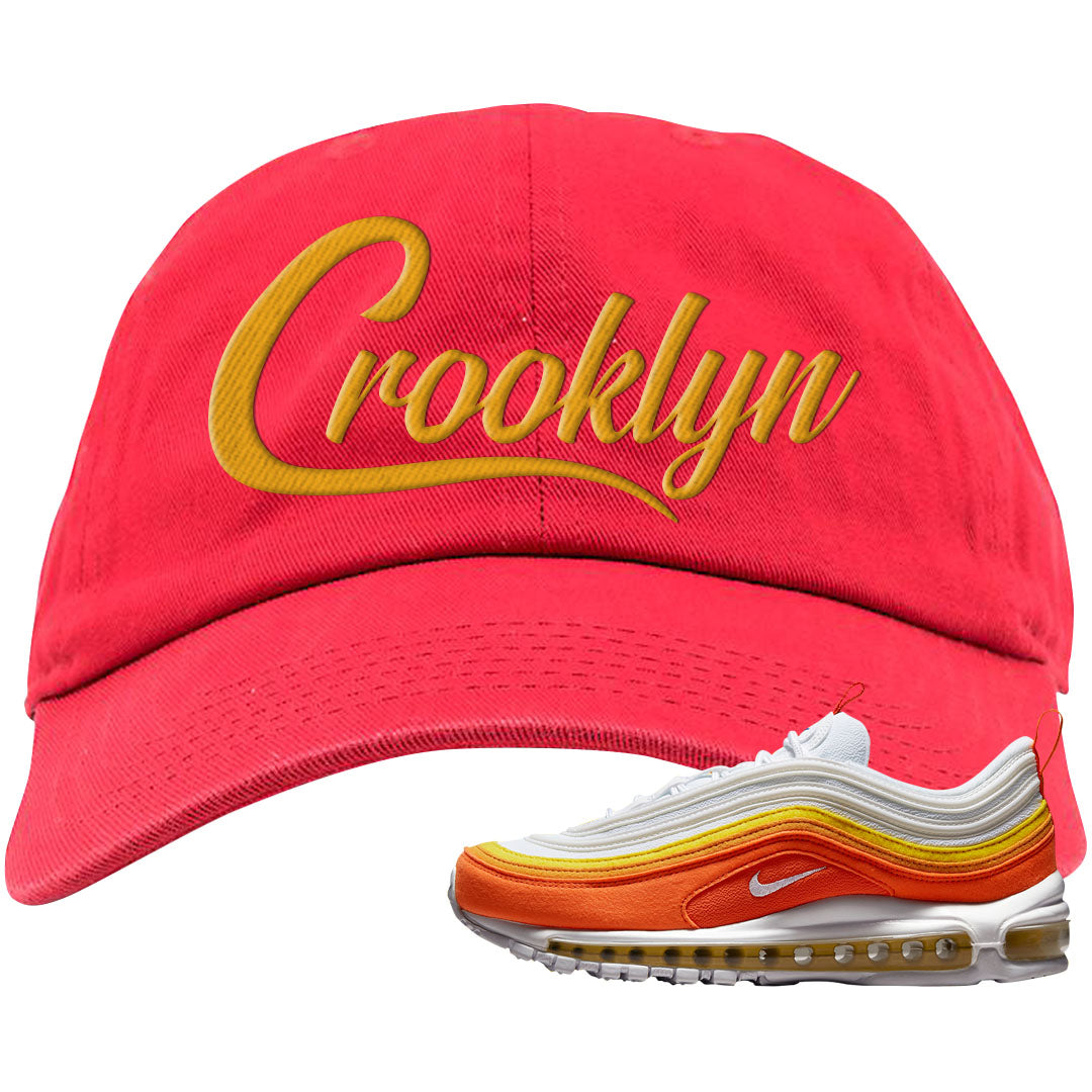 Club Orange Yellow 97s Dad Hat | Crooklyn, Red