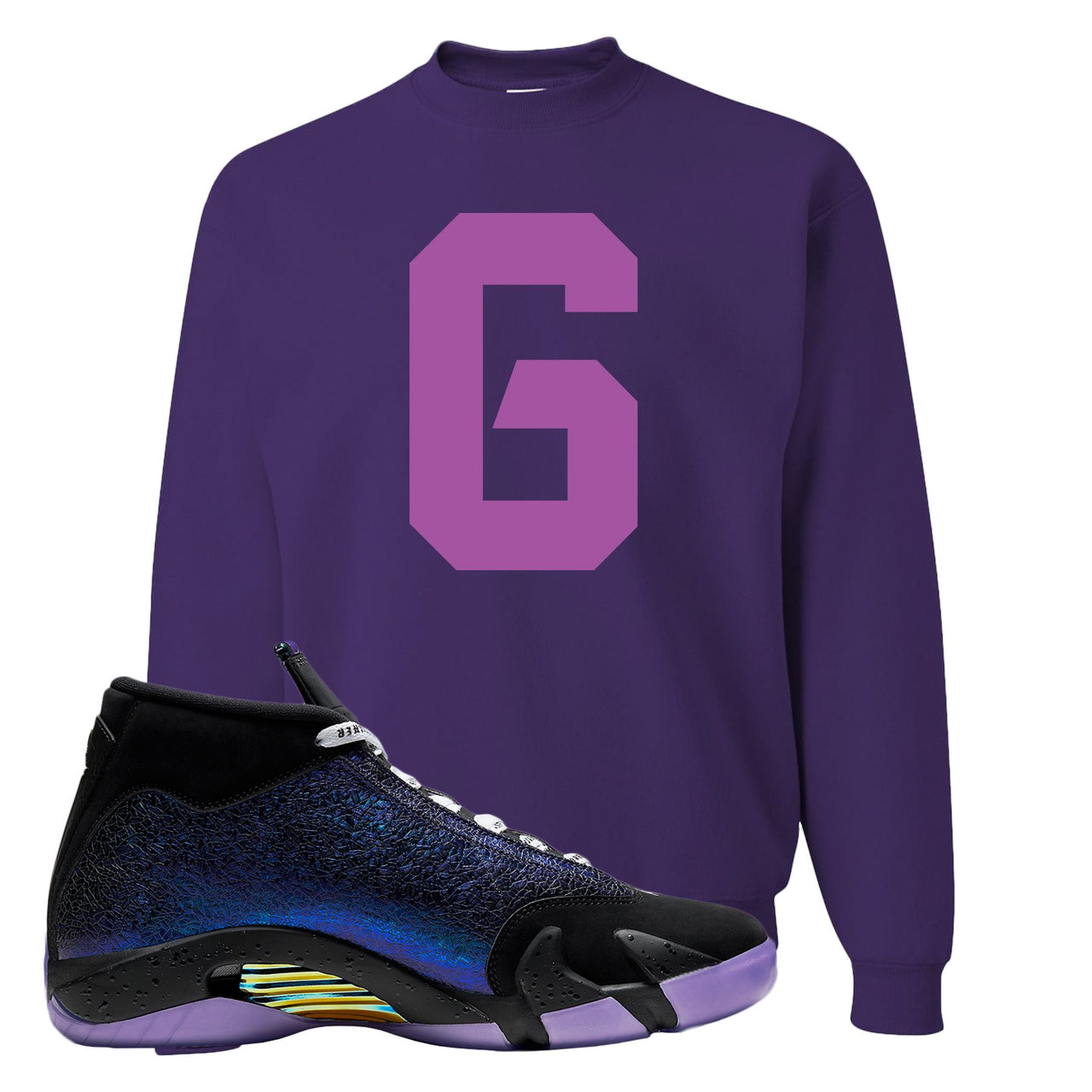 Doernbecher 14s Crewneck Sweatshirt | Number 6 Poverty, Purple