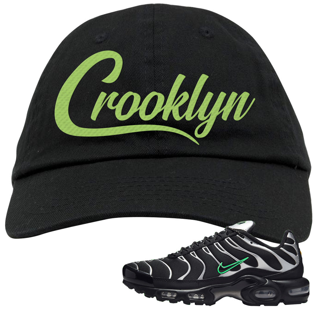 Neon Green Black Grey Pluses Dad Hat | Crooklyn, Black