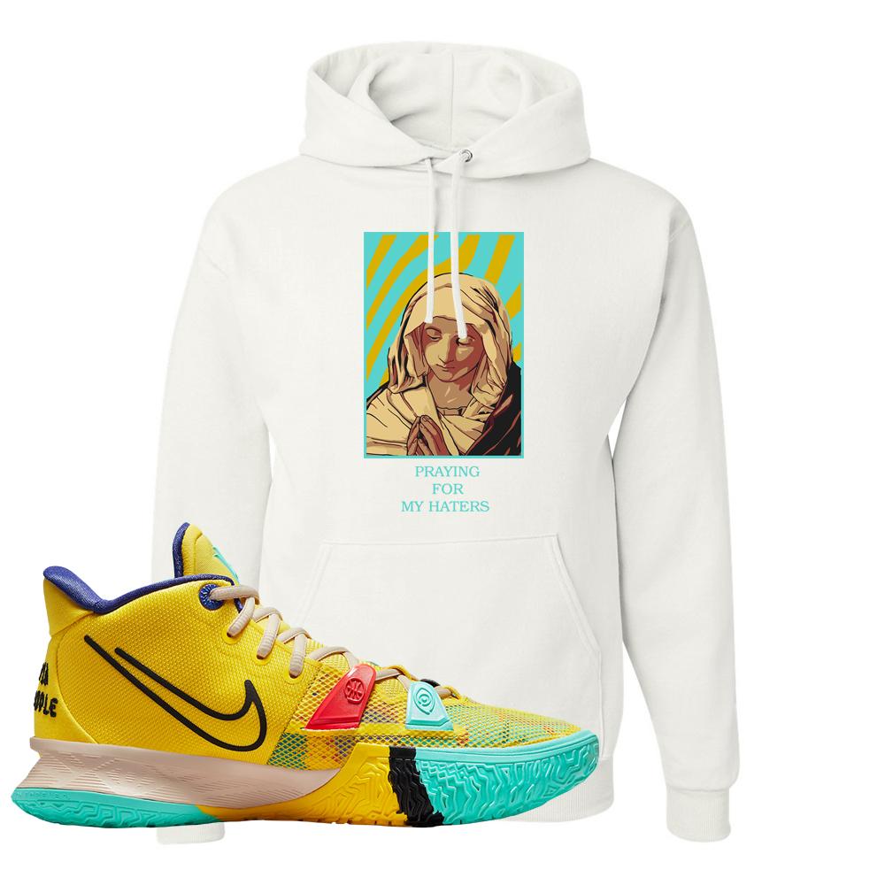 1 World 1 People Yellow 7s Hoodie | God Told Me, White