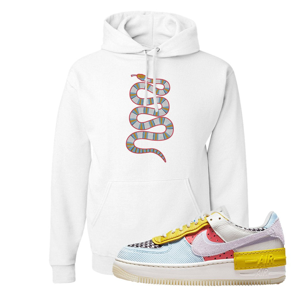 Air Force 1 Shadow Multi-Color Hoodie | Coiled Snake, White