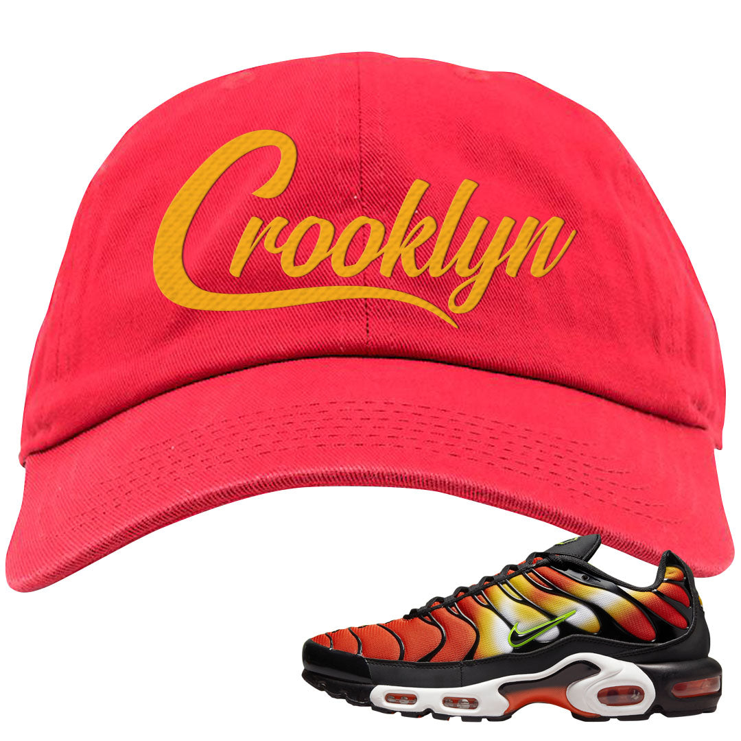 Sunset Gradient Pluses Dad Hat | Crooklyn, Red