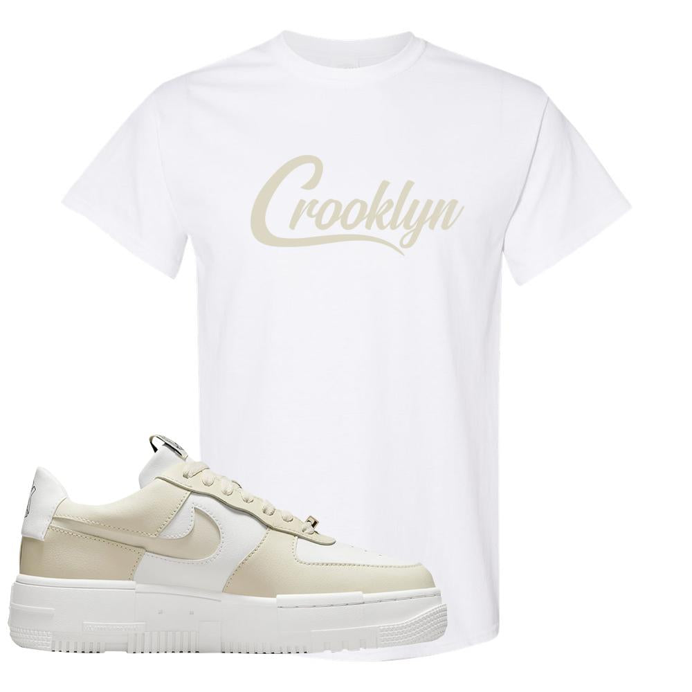 Pixel Cream White Force 1s T Shirt | Crooklyn, White