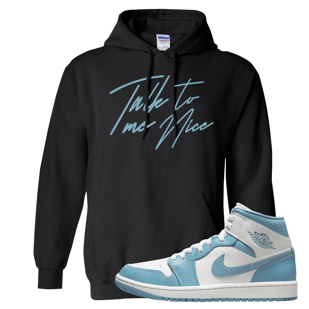 University Blue Mid 1s Hoodie | Talk To Me Nice, Black