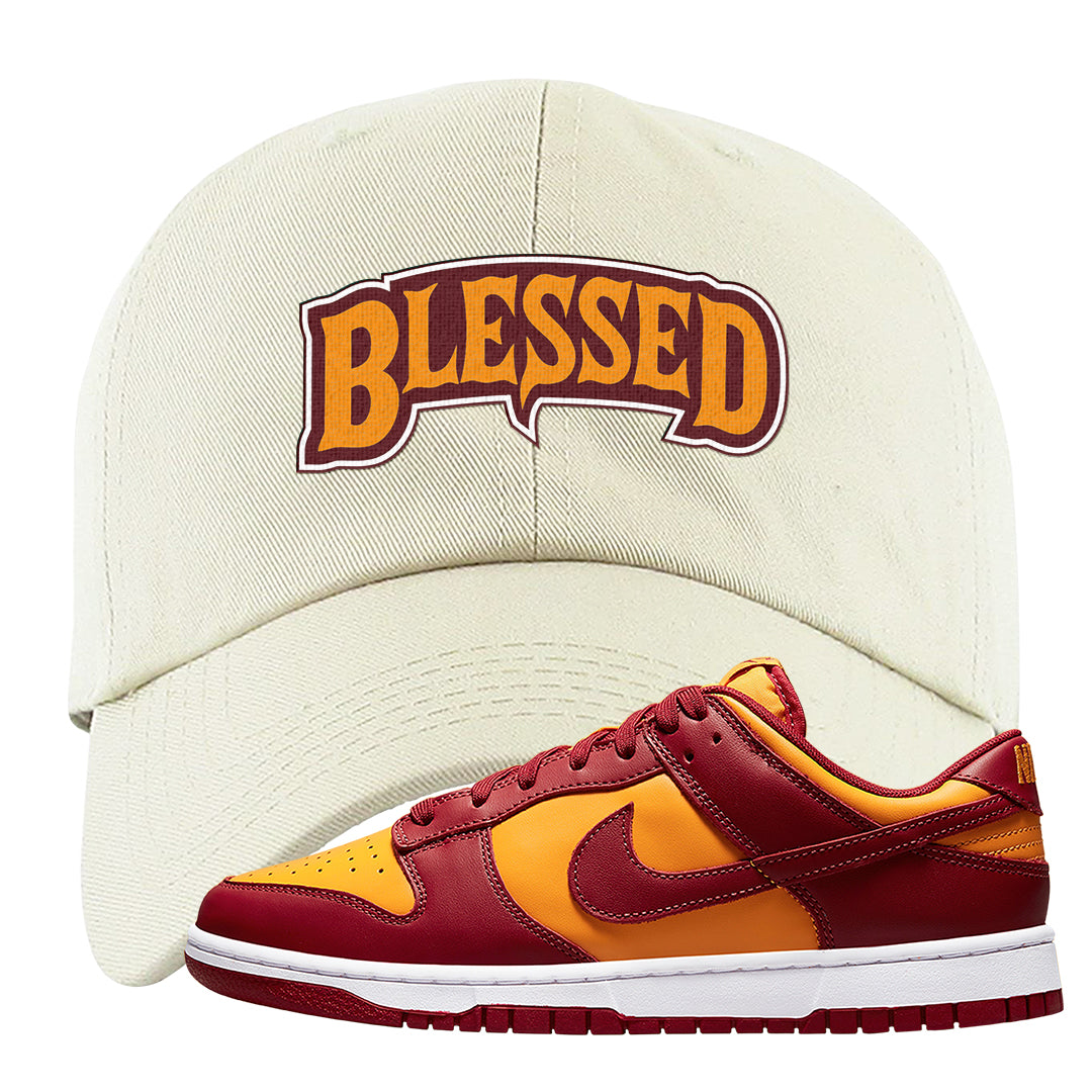 Midas Gold Low Dunks Dad Hat | Blessed Arch, White