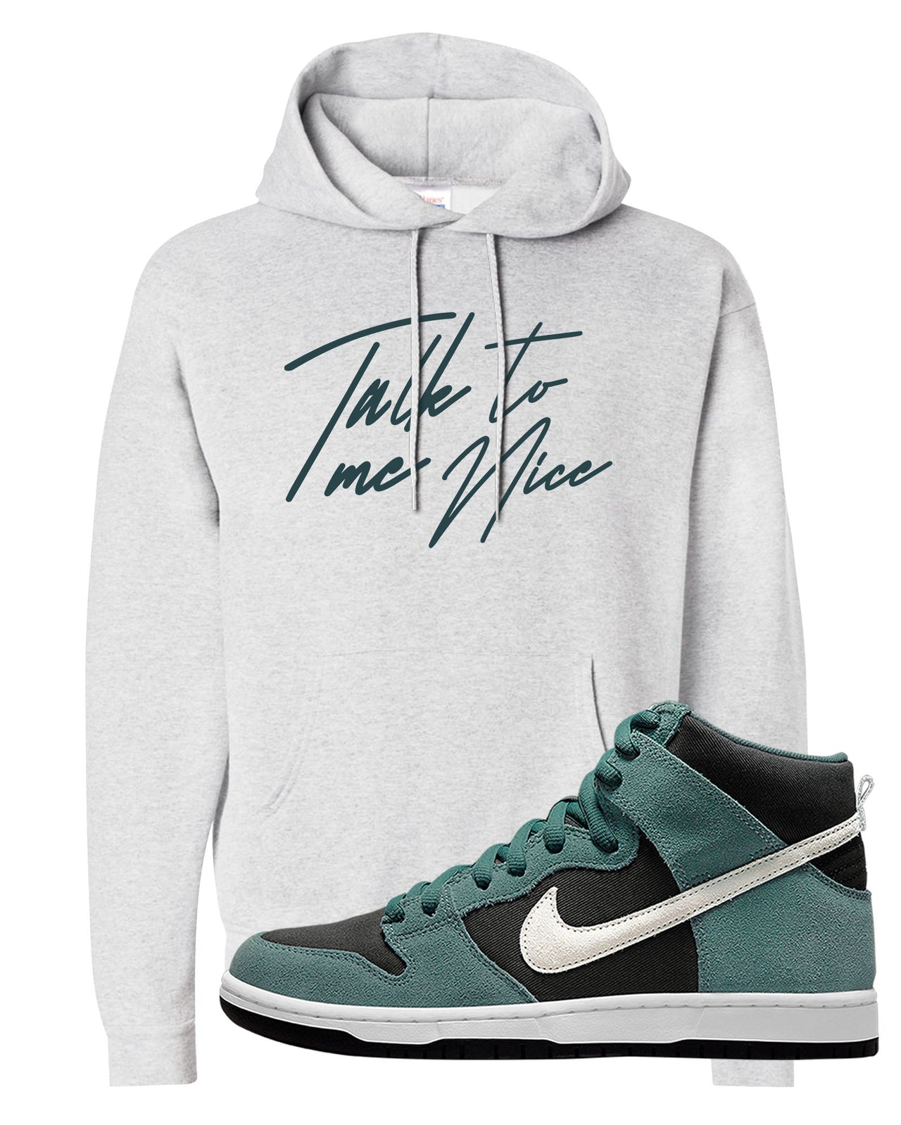 Green Suede High Dunks Hoodie | Talk To Me Nice, Ash