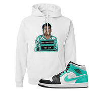 Air Jordan 1 Mid Tropical Twist Hoodie | El Chapo Illustration, White