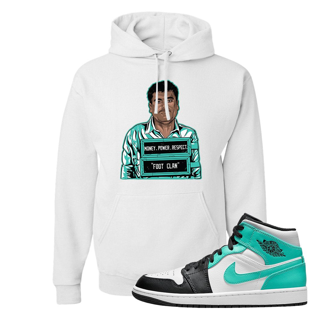 Air Jordan 1 Mid Tropical Twist Hoodie | El Chapo Illustration, White