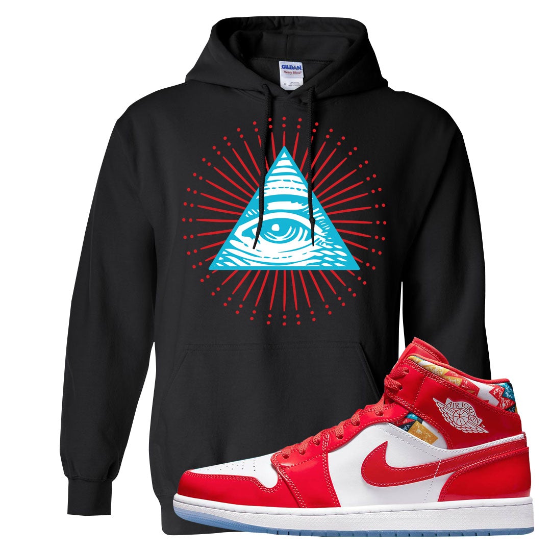 Barcelona Sweater Mid 1s Hoodie | All Seeing Eye, Black