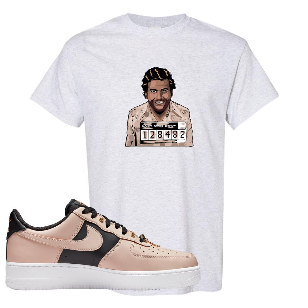 Air Force 1 Low Bling Tan Leather T Shirt | Escobar Illustration, Ash