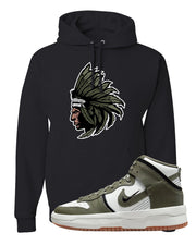 Cargo Khaki Rebel High Dunks Hoodie | Indian Chief, Black