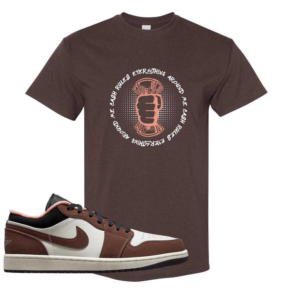 Mocha Low 1s T Shirt | Cash Rules Everything Around Me, Chocolate