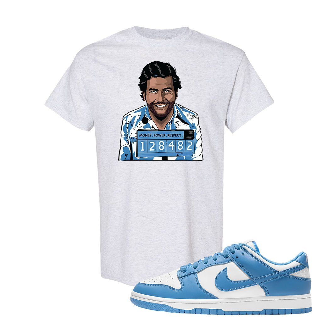 SB Dunk Low University Blue T Shirt | Escobar Illustration, Ash