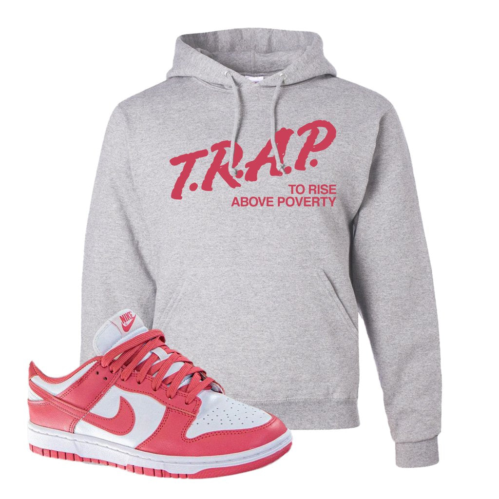 Archeo Pink Low Dunks Hoodie | Trap To Rise Above Poverty, Ash
