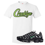 Neon Green Black Grey Pluses T Shirt | Crooklyn, White