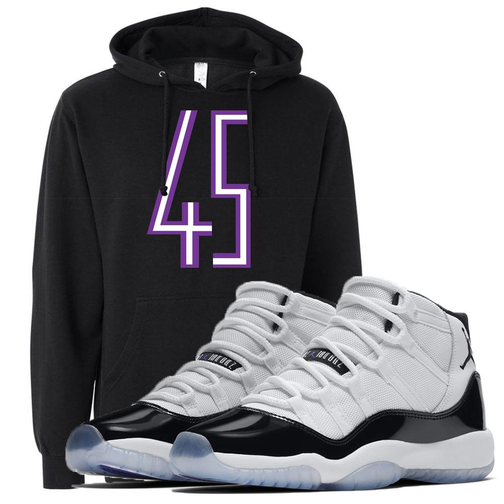 Match your pair of Jordan 11 Concord 45 sneakers with this sneaker matching Concord 11 hoodie