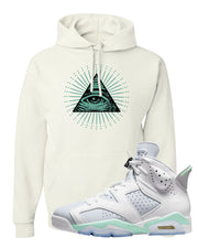 Mint Foam 6s Hoodie | All Seeing Eye, White