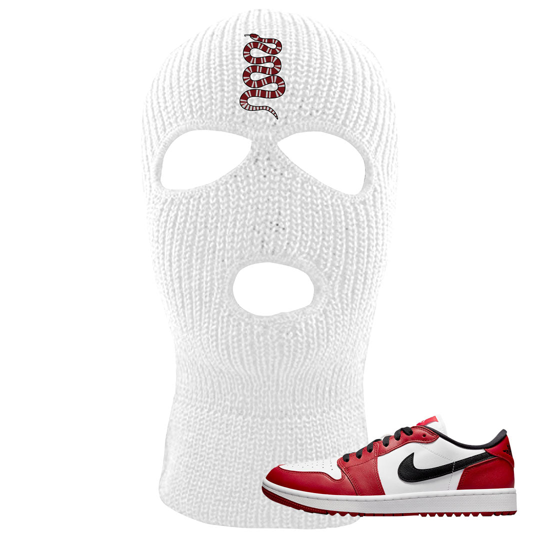 Chicago Golf Low 1s Ski Mask | Coiled Snake, White