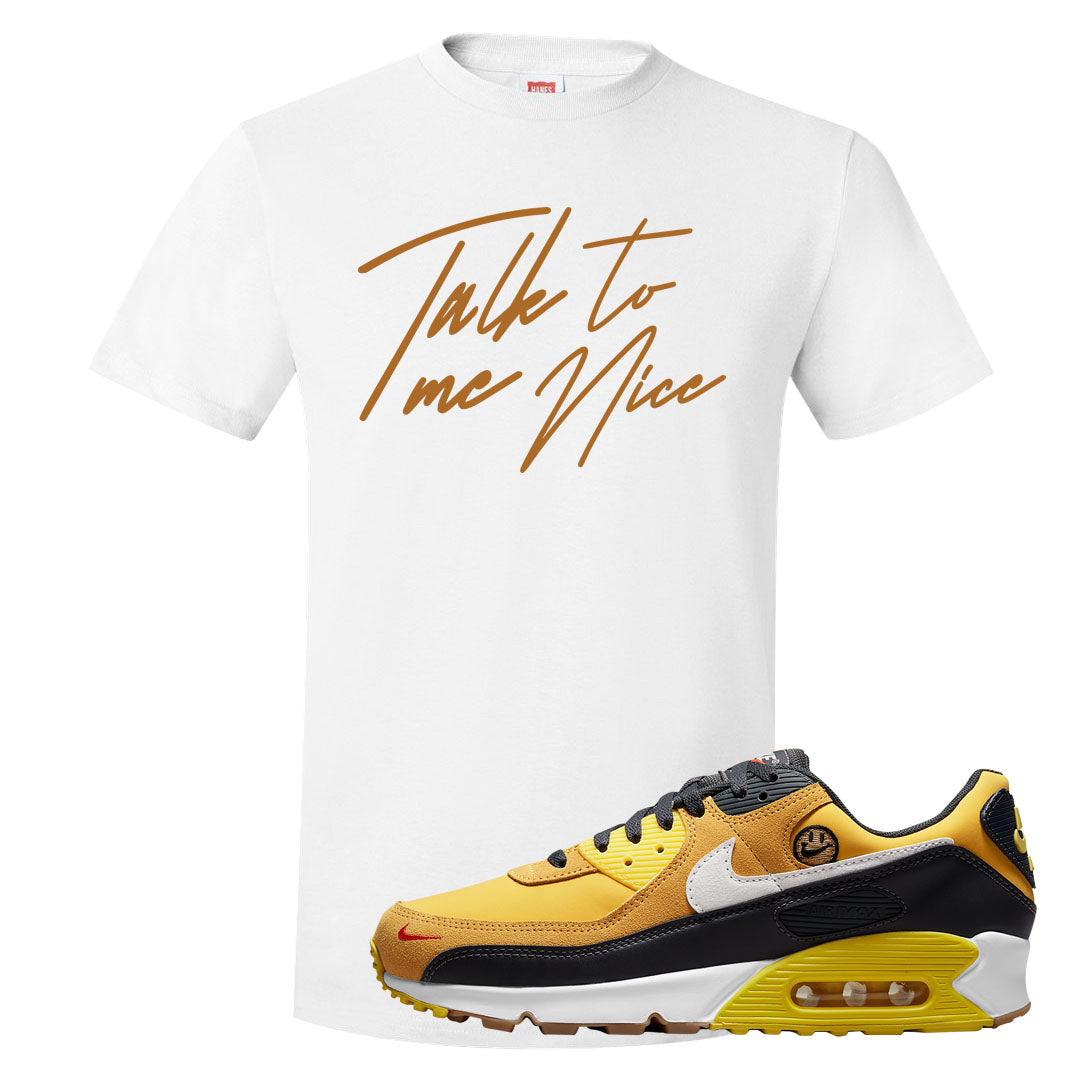 Go The Extra Smile 90s T Shirt | Talk To Me Nice, White
