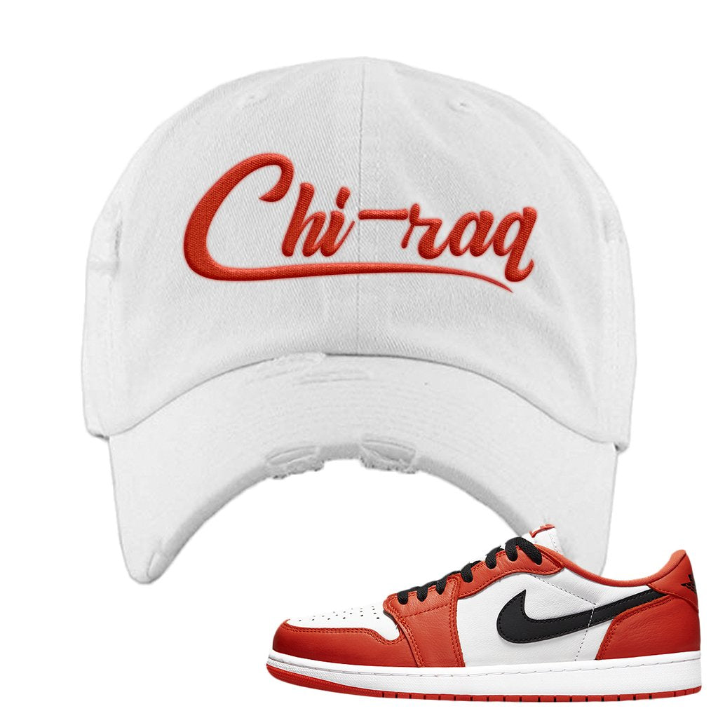 Starfish OG Low 1s Distressed Dad Hat | Chiraq, White