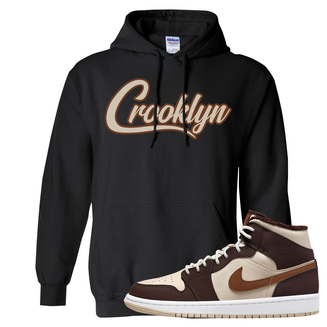 Brown Fleece Mid 1s Hoodie | Crooklyn, Black