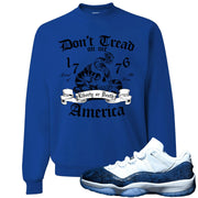 Snakeskin Low Blue 11s Crewneck Sweater | Don't Tread On Me Snake, Royal Blue