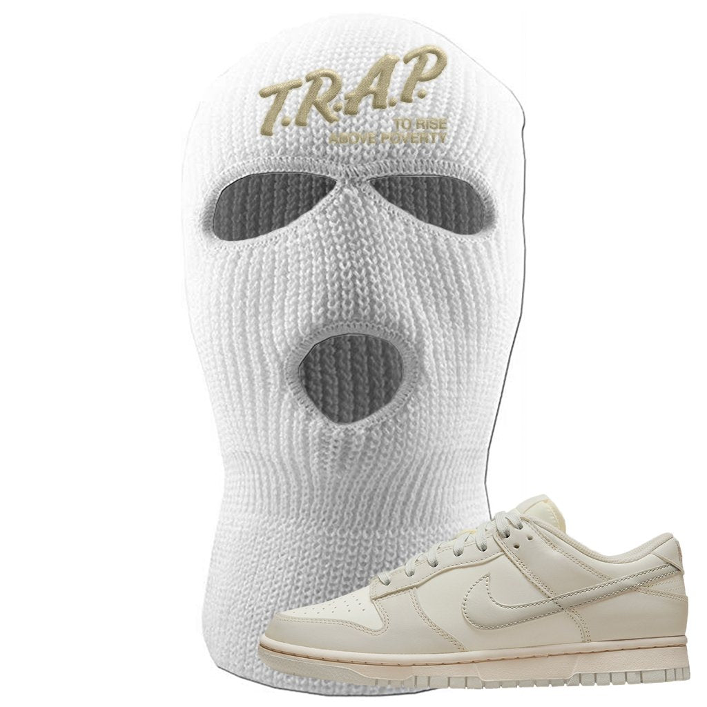 SB Dunk Low Light Bone Ski Mask | Trap To Rise Above Poverty, White