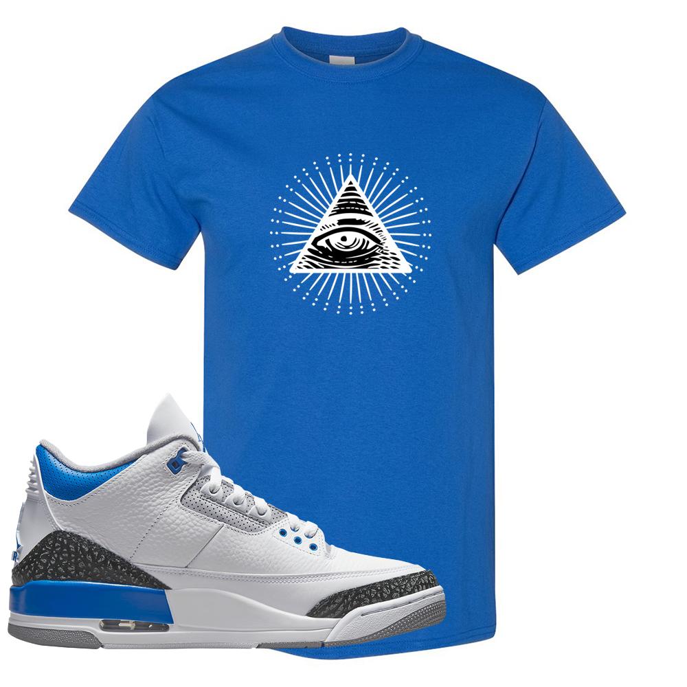 Racer Blue 3s T Shirt | All Seeing Eye, Royal