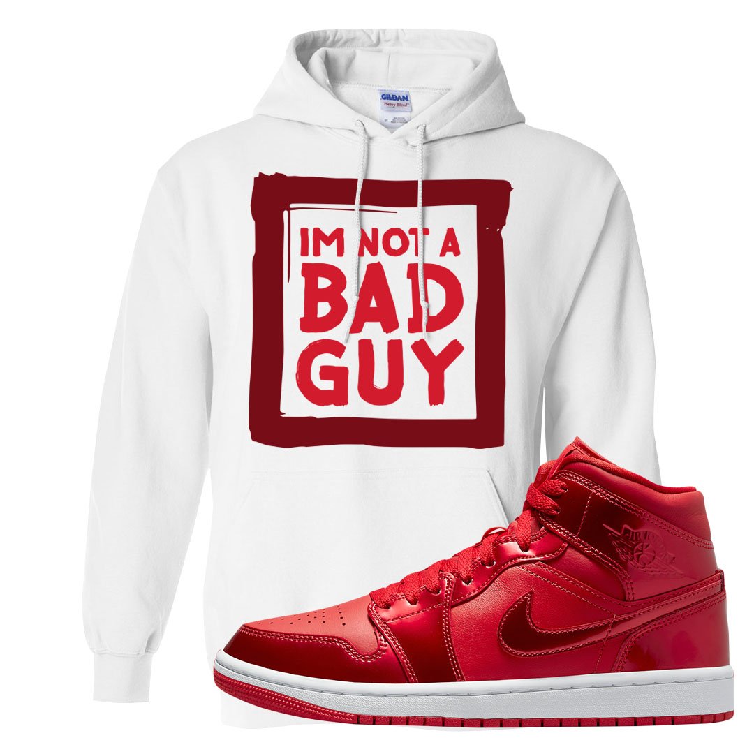 University Red Pomegranate Mid 1s Hoodie | I'm Not A Bad Guy, White