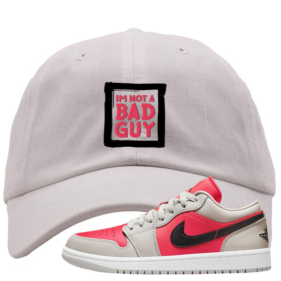 Light Iron Ore Low 1s Dad Hat | I'm Not A Bad Guy, White