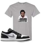 Air Jordan 1 Low Black Medium Grey T Shirt | Escobar Illustration, Gravel