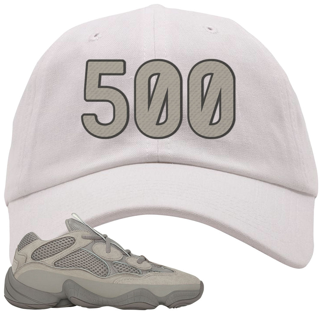 Ash Grey 500s Dad Hat | 500, White
