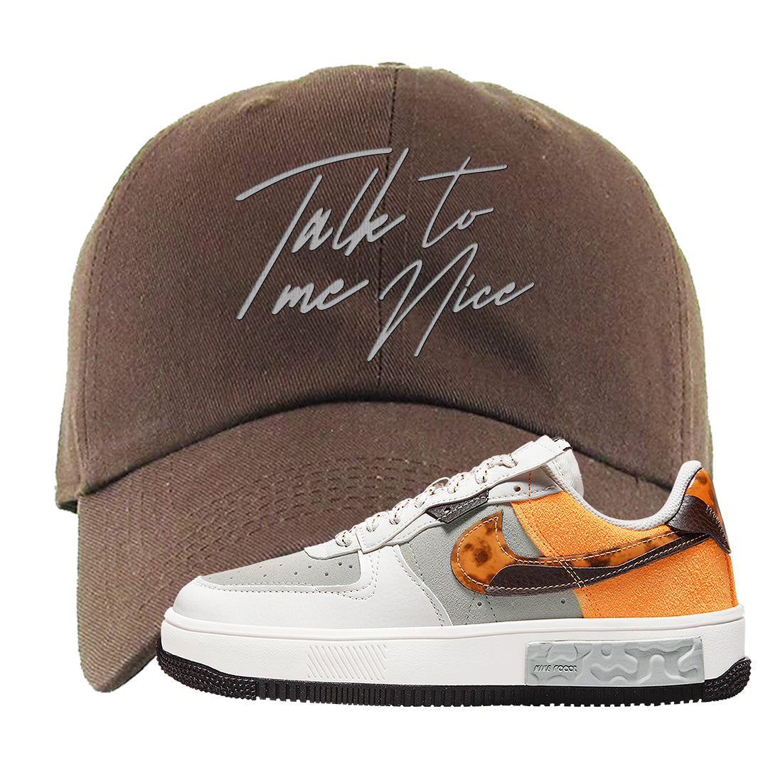 Tortoise Shell AF 1s Dad Hat | Talk To Me Nice, Brown