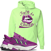 Ozweego Vivid Pink Sneaker Neon Green Pullover Hoodie | Hoodie to match Adidas Ozweego Vivid Pink Shoes | Talk is Cheap