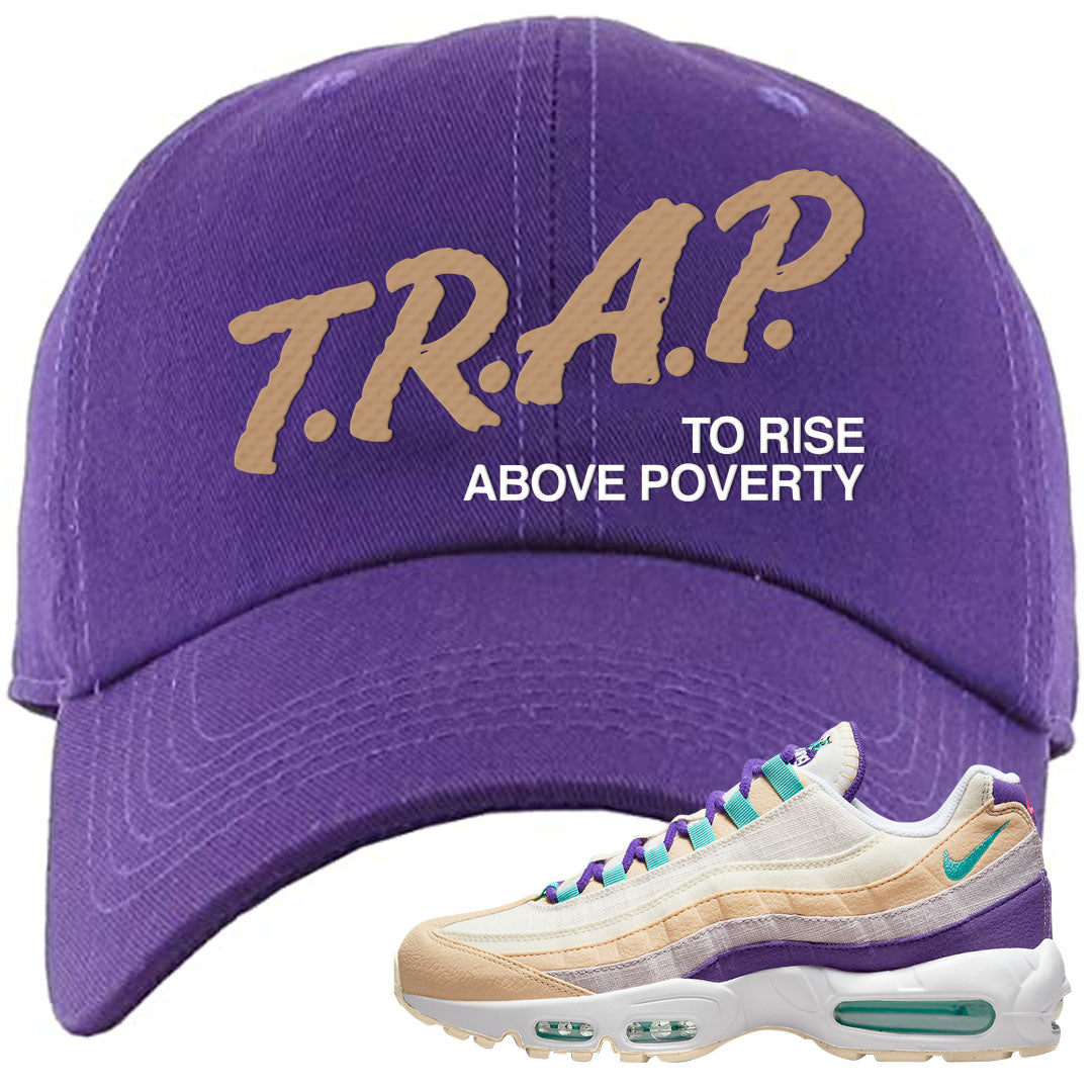 Sprung Natural Purple 95s Dad Hat | Trap To Rise Above Poverty, Purple