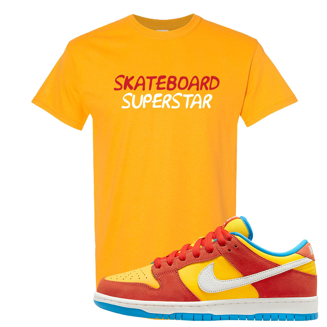 Habanero Red Gold Blue Low Dunks T Shirt | Skateboard Superstar, Gold
