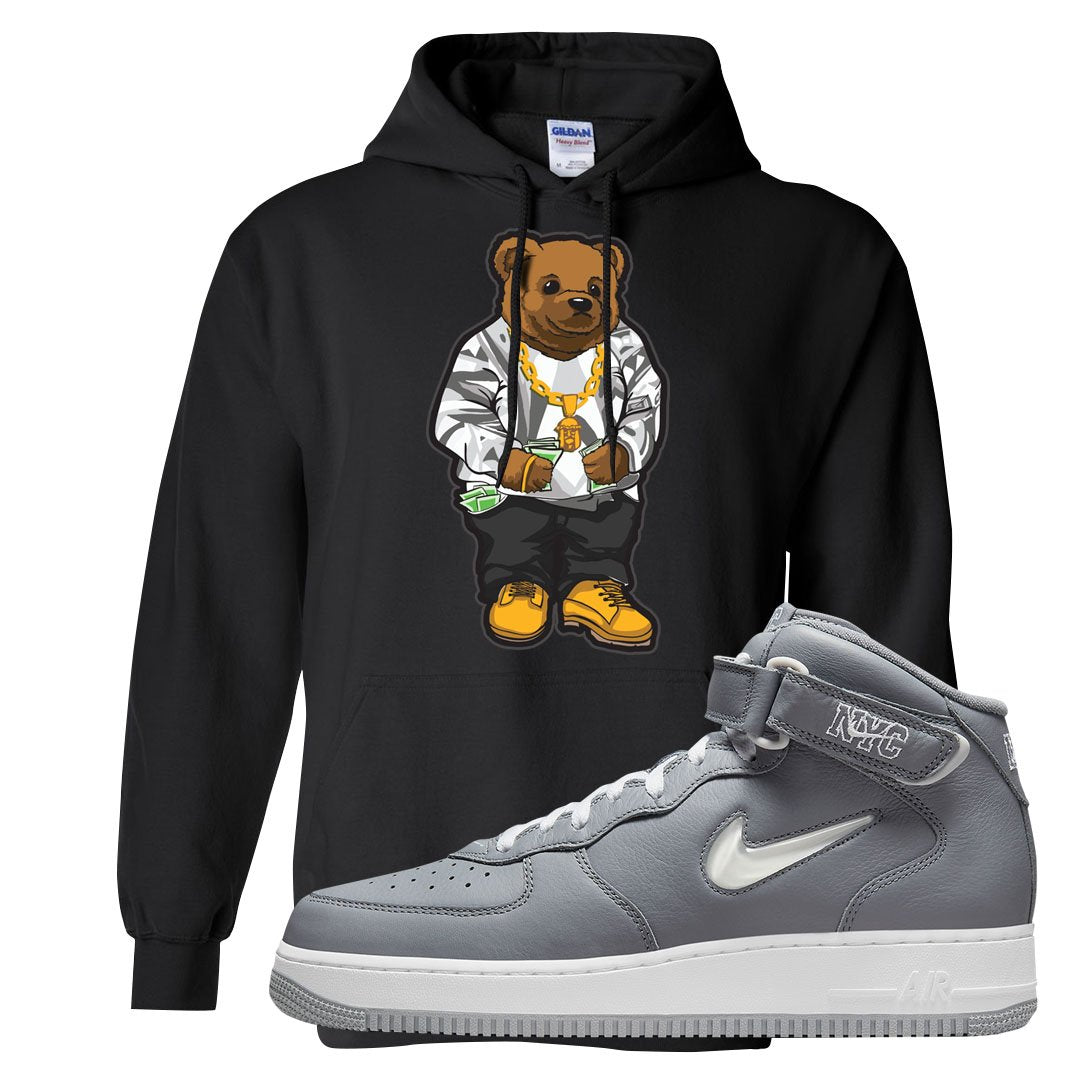 Cool Grey NYC Mid AF1s Hoodie | Sweater Bear, Black