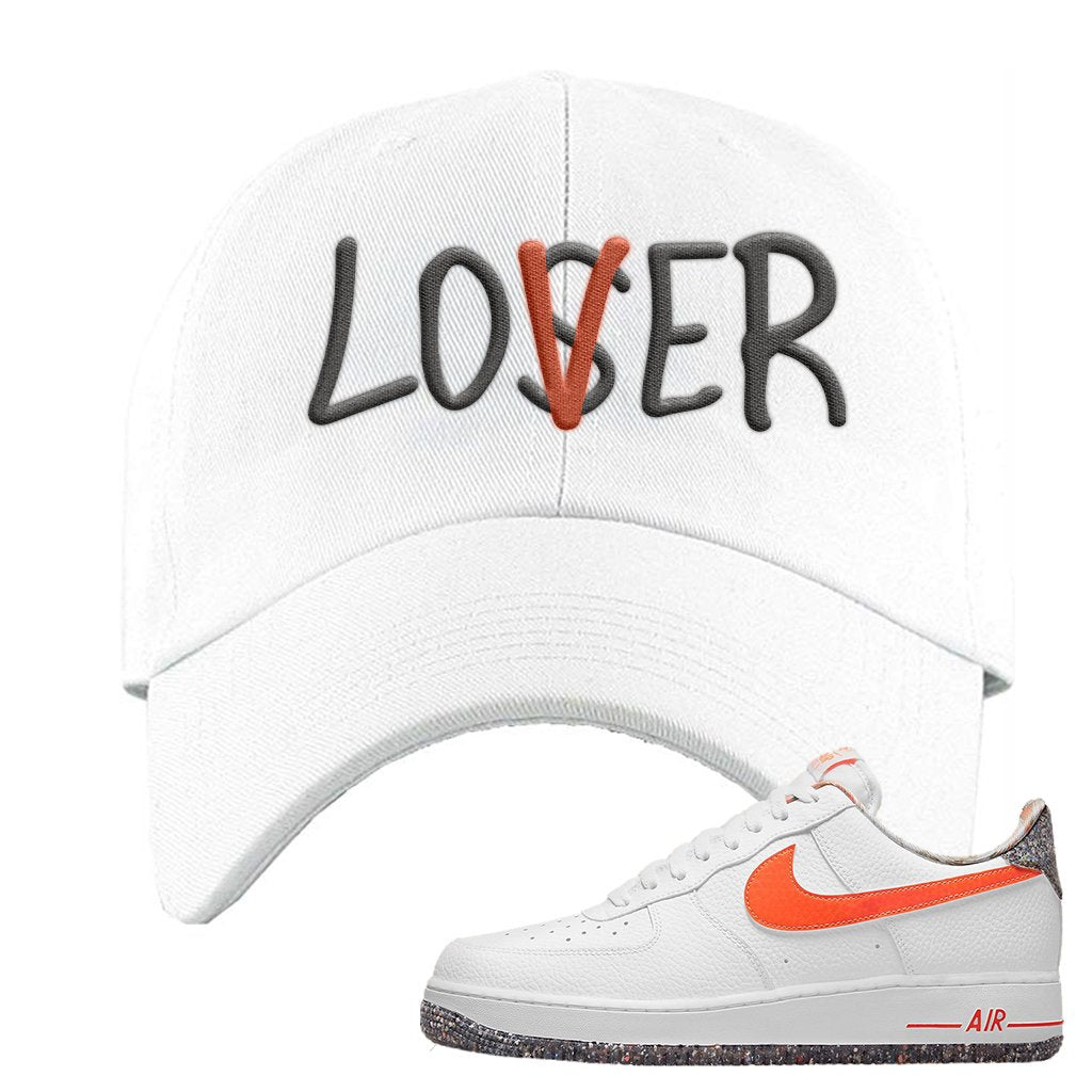 Air Force 1 Low Crimson Grind Rubber Dad Hat | Lover, White