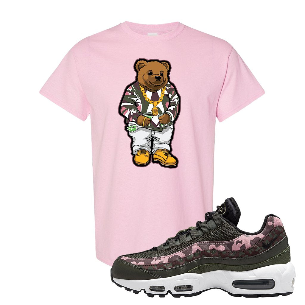 Olive Pink Camo 95s T Shirt | Sweater Bear, Light Pink