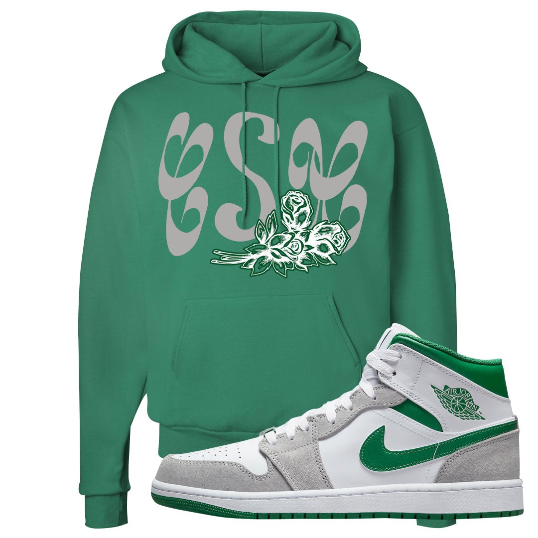 Light Smoke Pine Green Mid 1s Hoodie | Certified Sneakerhead, Kelly Green