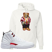 Twist White Red 12s Hoodie | Sweater Bear, White