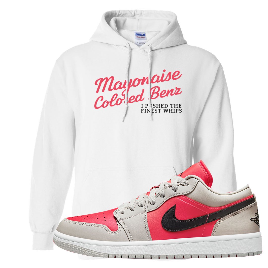 Light Iron Ore Low 1s Hoodie | Mayonaise Colored Benz, White
