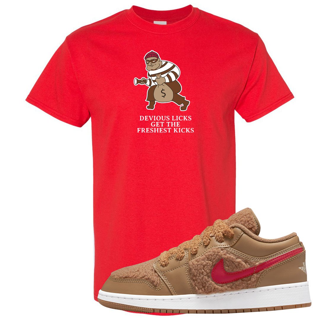 Teddy Bear Low 1s T Shirt | Devious Licks, Red