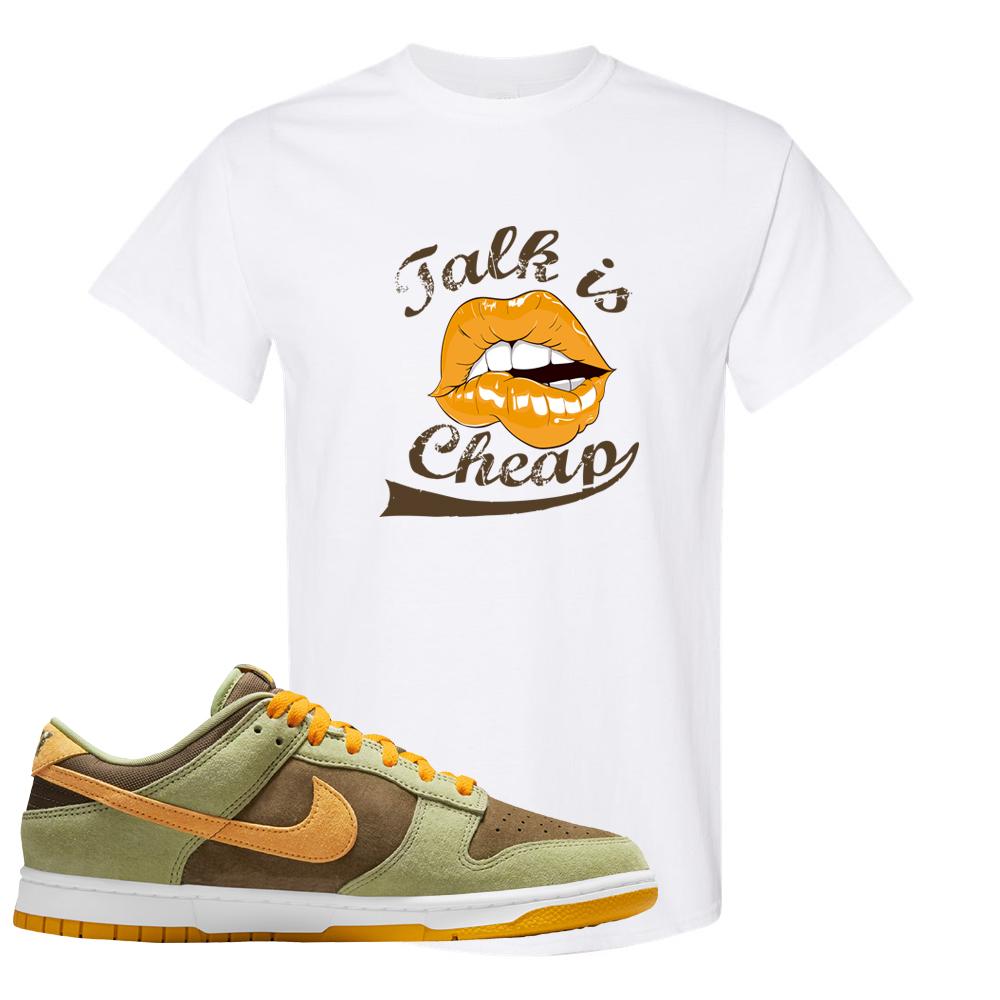 SB Dunk Low Dusty Olive T Shirt | Talk Is Cheap, White