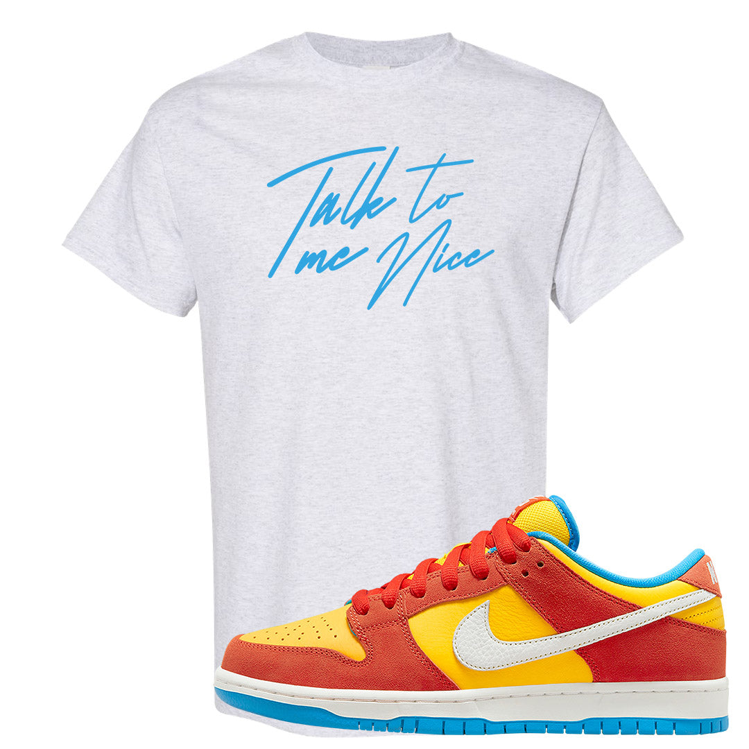 Habanero Red Gold Blue Low Dunks T Shirt | Talk To Me Nice, Ash