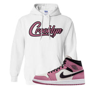 Berry Black White Mid 1s Hoodie | Crooklyn, White